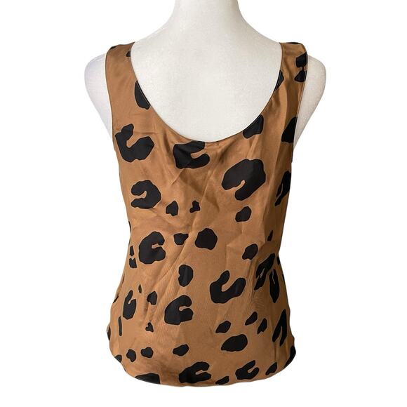 Theory Womens P Scoop Neck Tank Top Shell Blouse Leopard Print Silk NWT Career - Picture 8 of 8